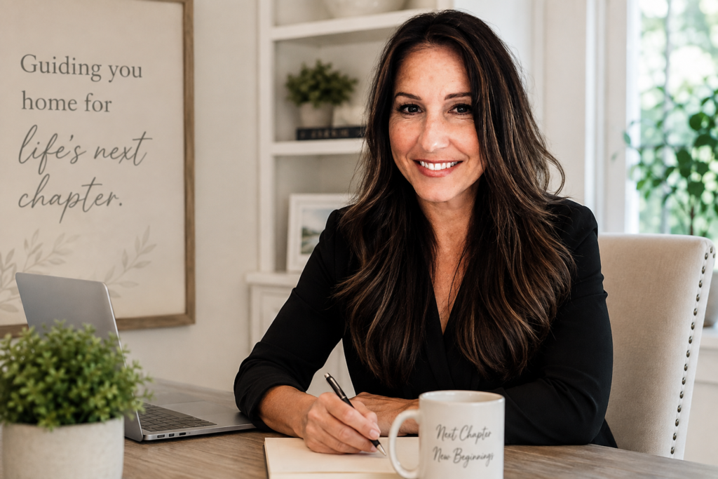 Julie Holdsambeck working at her desk.